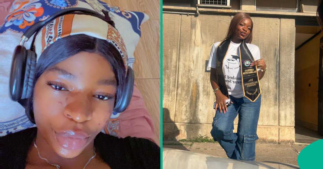 Nigerian lady graduates with civil engineering degree.
