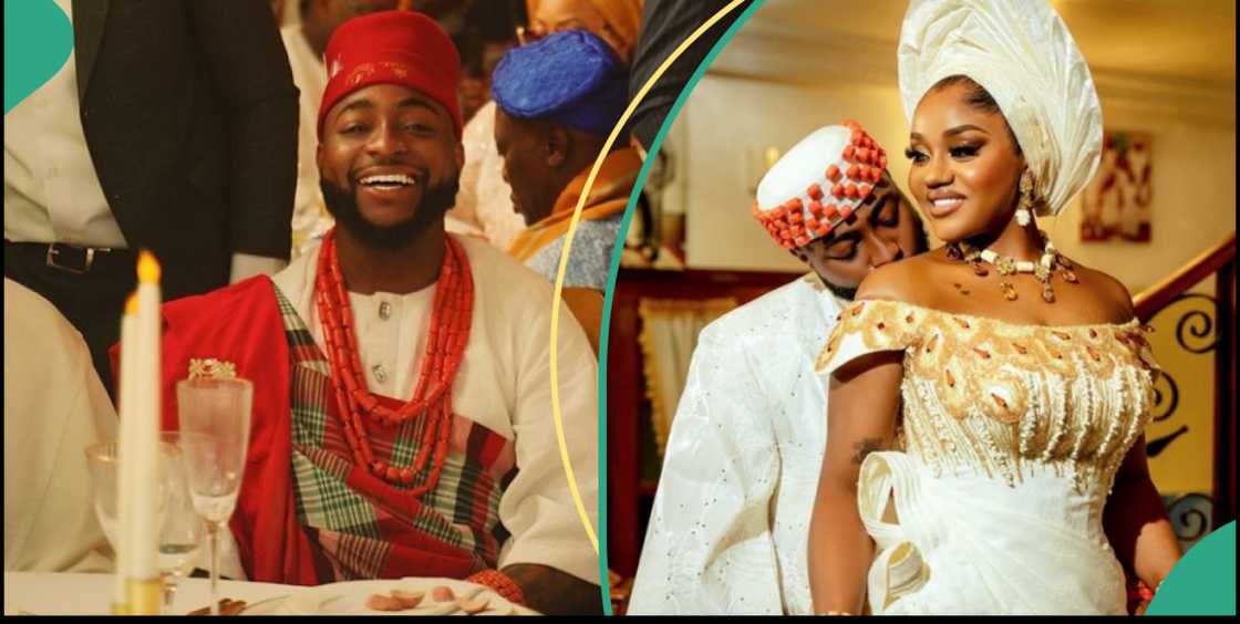 Davido and Chioma on their traditional wedding day