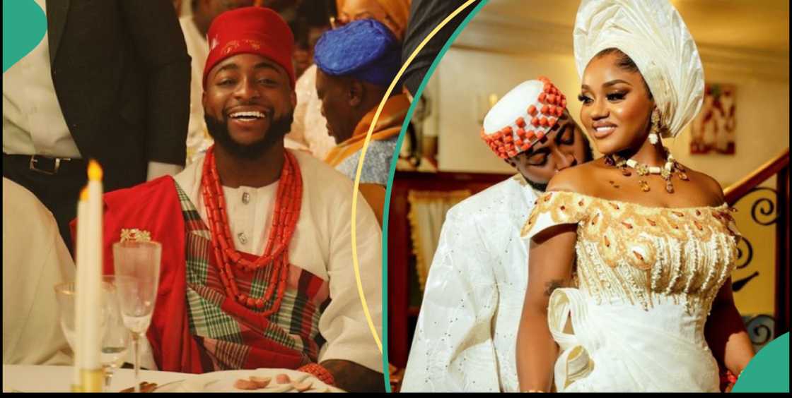 Davido and Chioma on their traditional wedding day Davido and Chioma on their traditional wedding day