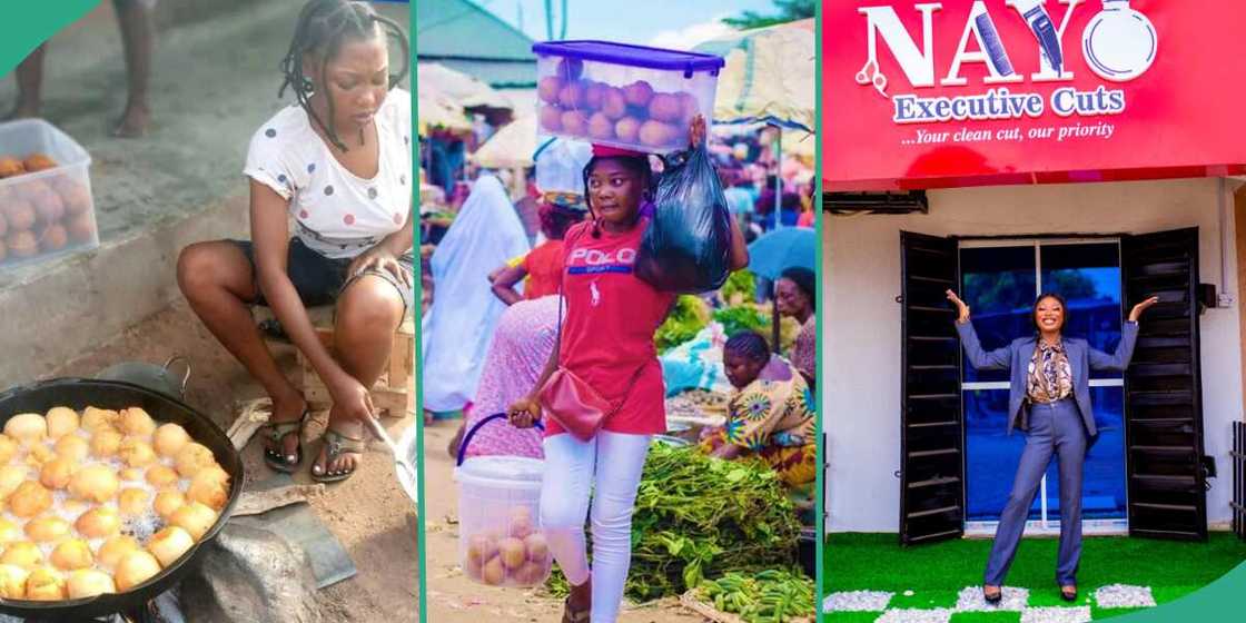Nigerian hawker opens barbing salon. Nigerian hawker opens barbing salon.
