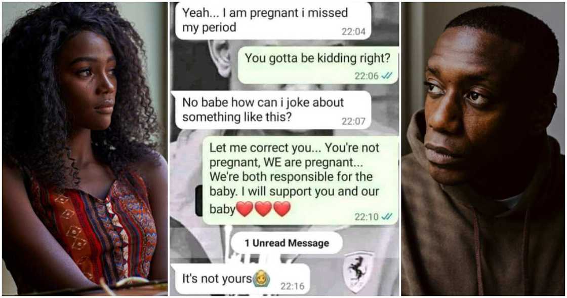 Lady breaks boyfriend's heart, Whatsapp chat leak, pregnancy chat Lady breaks boyfriend's heart, Whatsapp chat leak, pregnancy chat