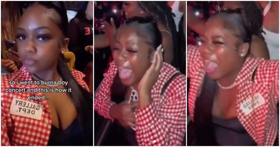 Fan cries at concert Fan cries at concert