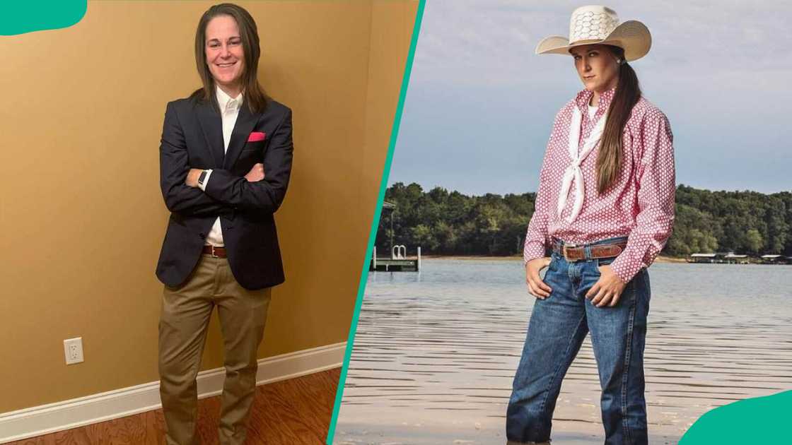 Kristen Tuff Scott in men's outfits