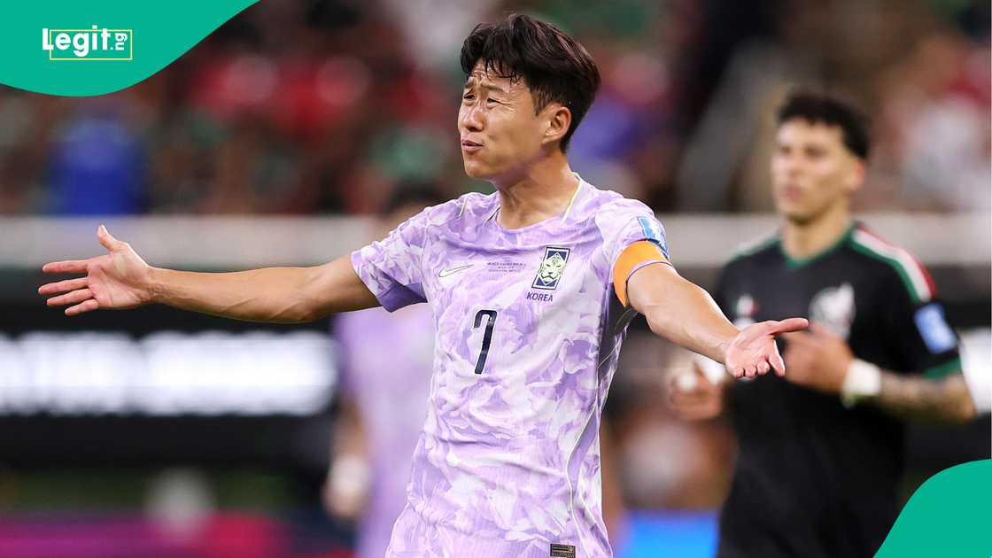 Heung-Min Son of Korea Republic reacts during the FIFA World Cup 2026 Group A match against Mexico. Photo by Luke Hales