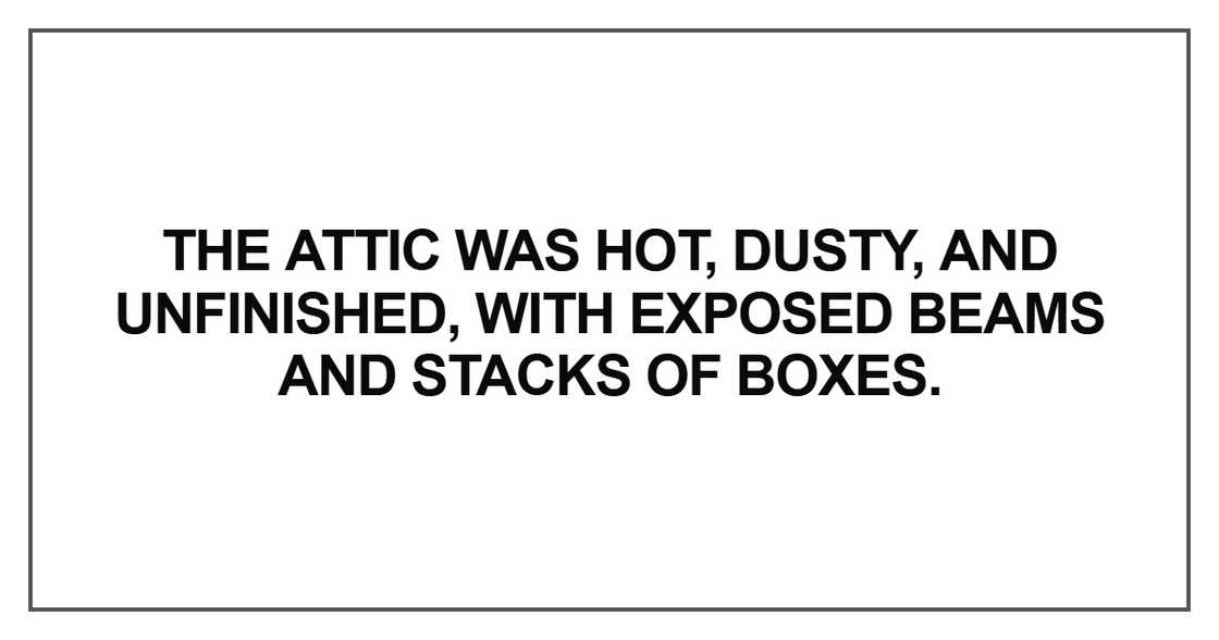 The attic was hot, dusty The attic was hot, dusty