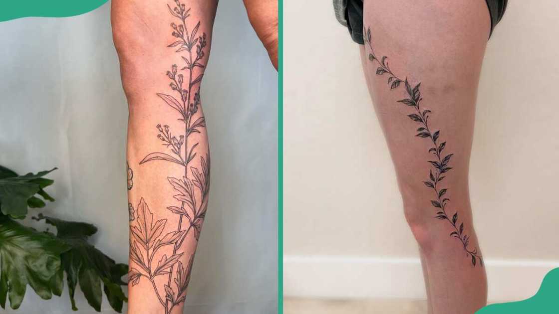 Delicate floral climber tattoos