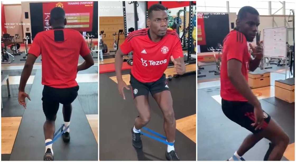 Paul Pogba breaks into wild dance during training. Paul Pogba breaks into wild dance during training.