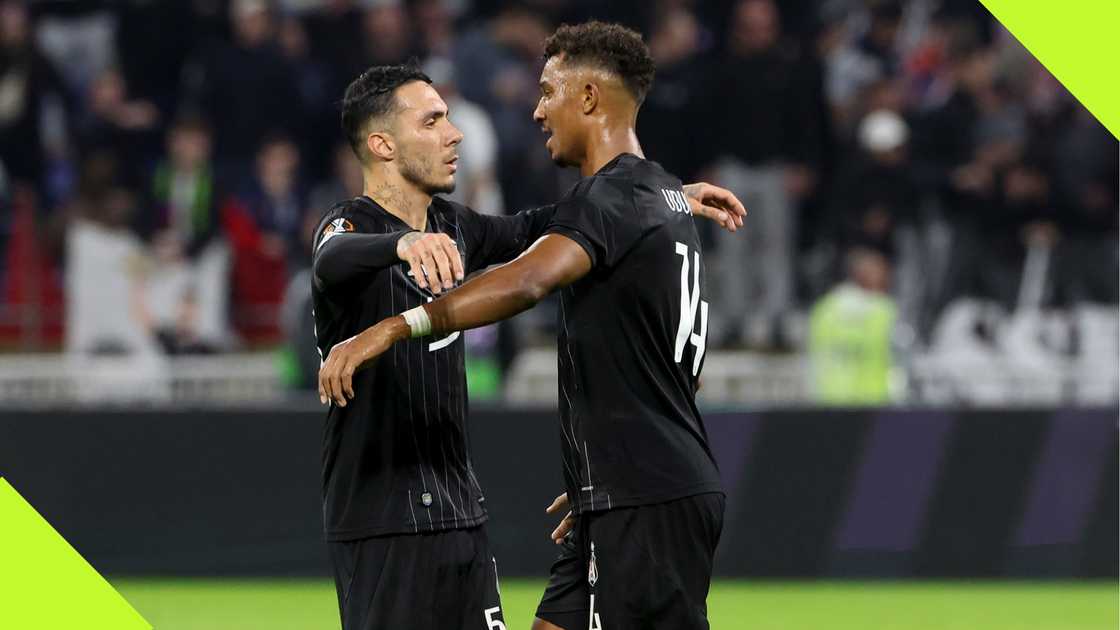 Felix Uduokhai of Besiktas celebrate victory during a UEFA Europa League clash