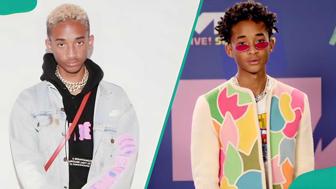 Jaden Smith posing for photos. Jaden Smith posing for photos.