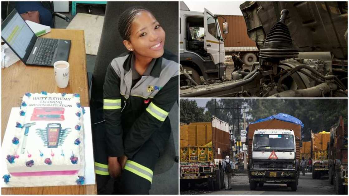 Lady becomes mechanic, celebrates herself with cake, many congratulate her