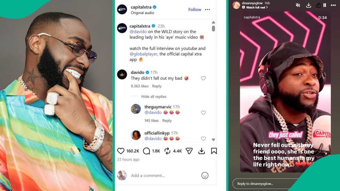 Davido responds humbly after the lady who featured in his classic hit track debunks his recent interview claims Davido responds humbly after the lady who featured in his classic hit track debunks his recent interview claims