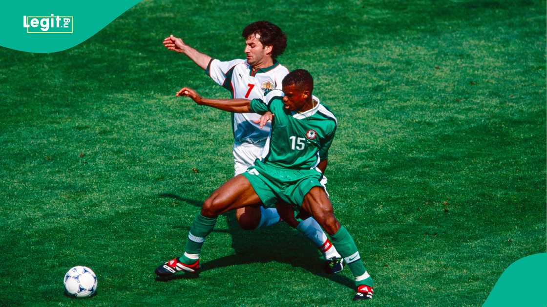 Sunday Oliseh, Nigeria, France, 1998 World Cup. Sunday Oliseh, Nigeria, France, 1998 World Cup.