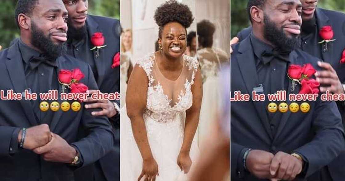 Groom in tears as bride arrives wedding venue Groom in tears as bride arrives wedding venue