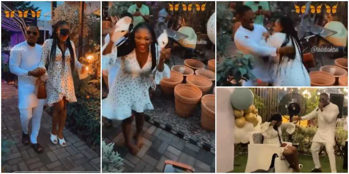 Tobi Bakre surprises wife on birthday.