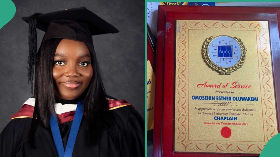 Lady becomes a first-class graduate from Babcock University.