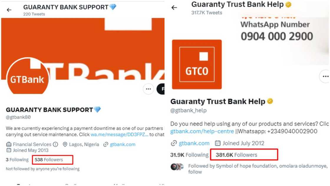 Fake GTB Twitter account. Fake GTB Twitter account.