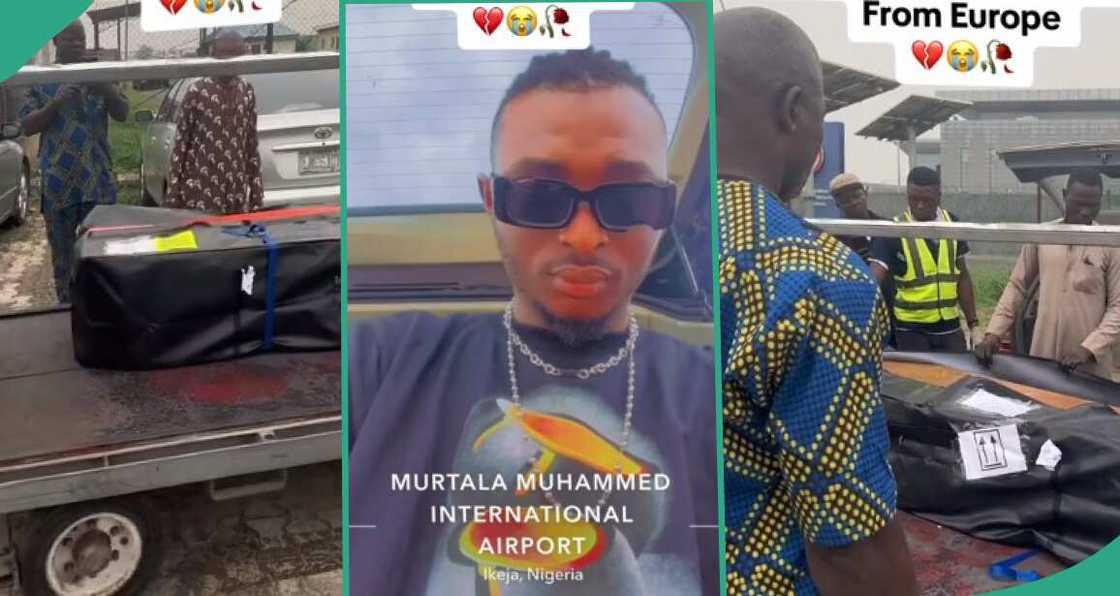 Reactions as man receives his father's body from abroad, video goes viral Reactions as man receives his father's body from abroad, video goes viral