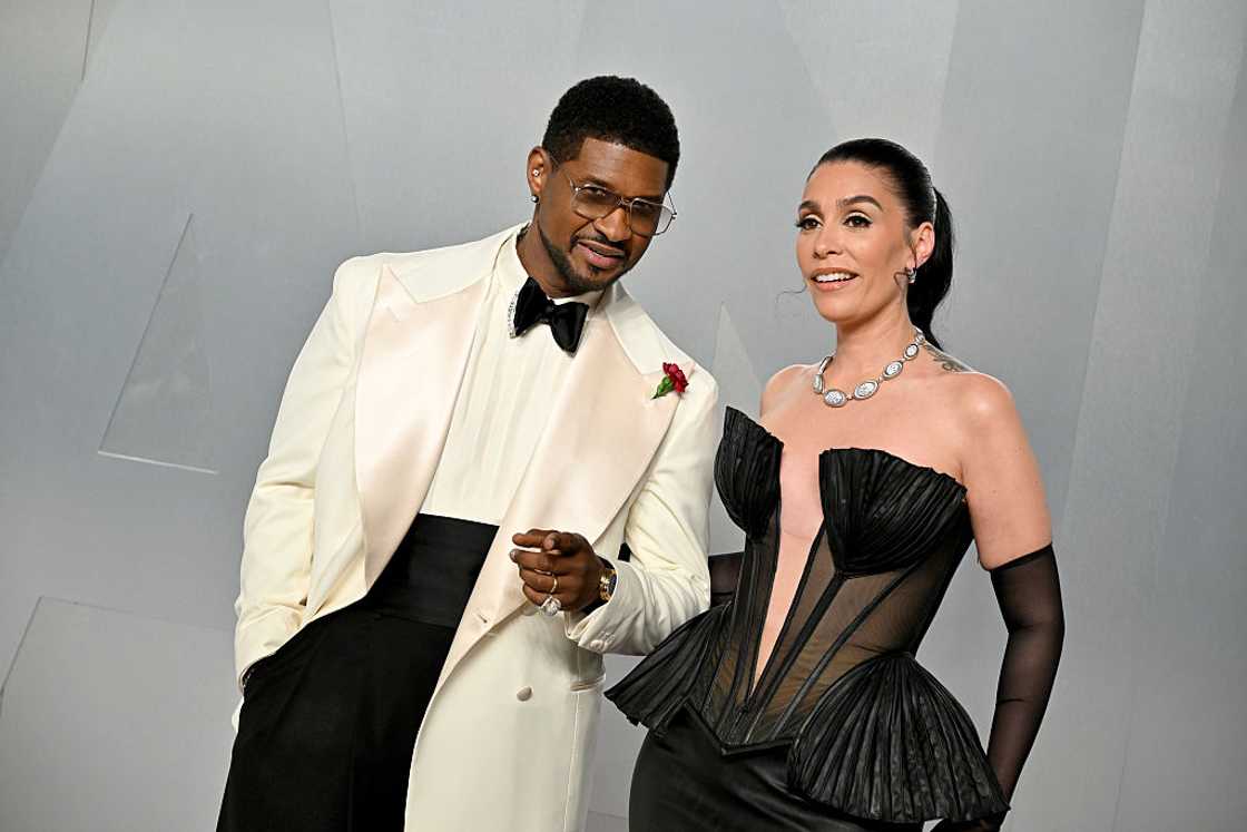 Usher and Jennifer Goicoechea in Los Angeles, California. Usher and Jennifer Goicoechea in Los Angeles, California.