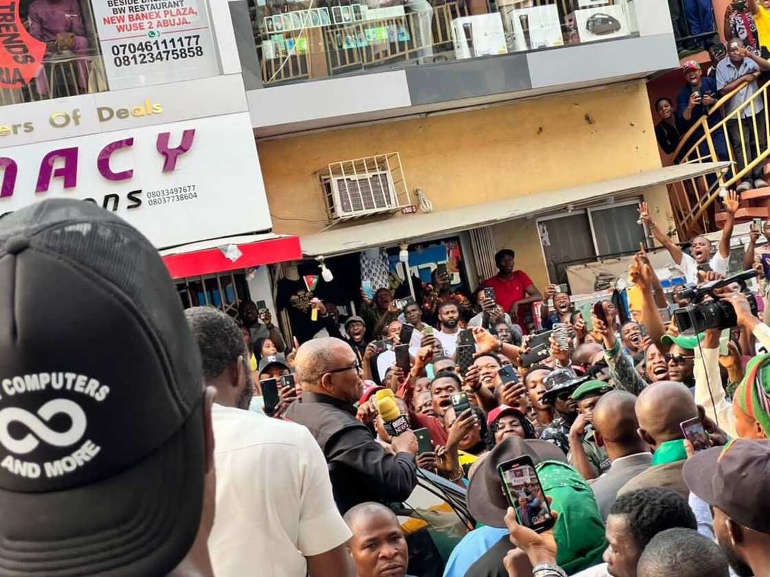 Peter Obi in Banex, Abuja plaza, 2023 presidential election, Labour Party, PVC Peter Obi in Banex, Abuja plaza, 2023 presidential election, Labour Party, PVC