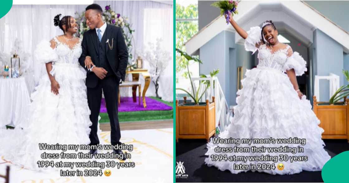 Bride wears her mum's wedding gown 30 years after Bride wears her mum's wedding gown 30 years after