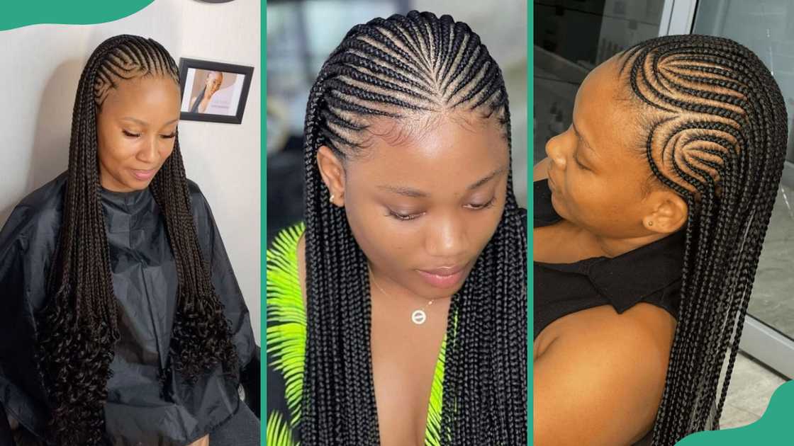 Half cornrows braids Half cornrows braids