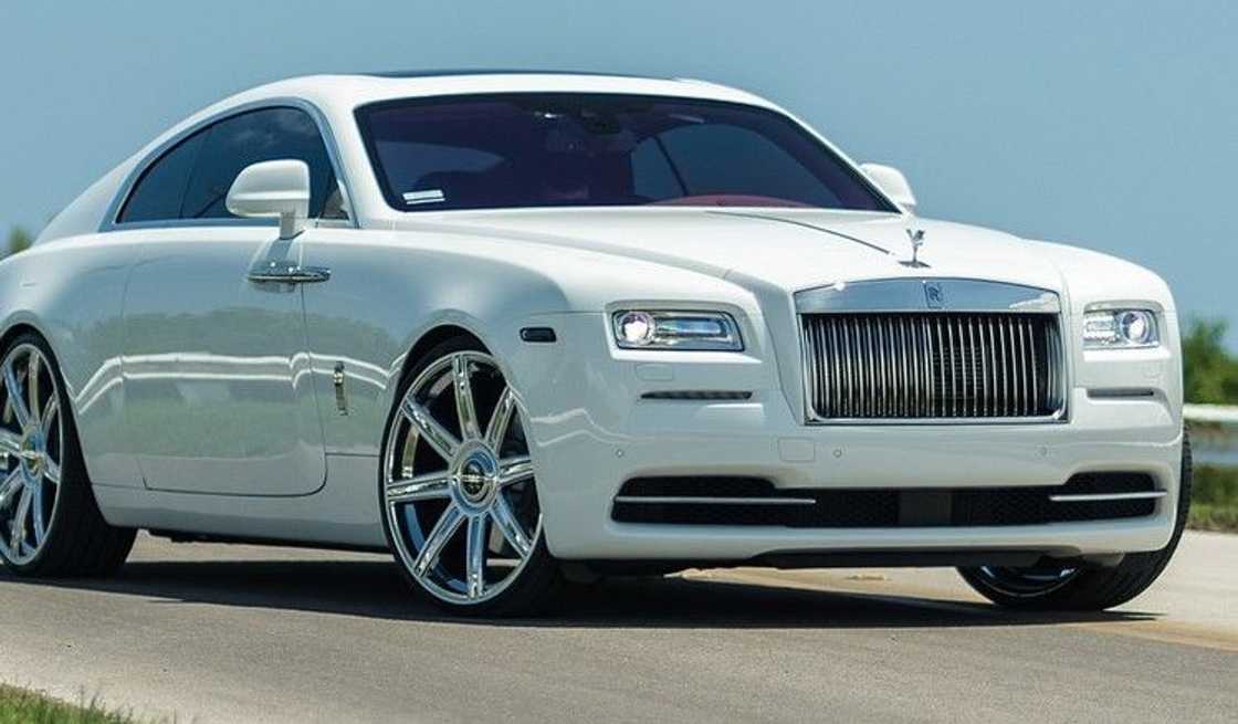 A white Rolls-Royce Wraith A white Rolls-Royce Wraith