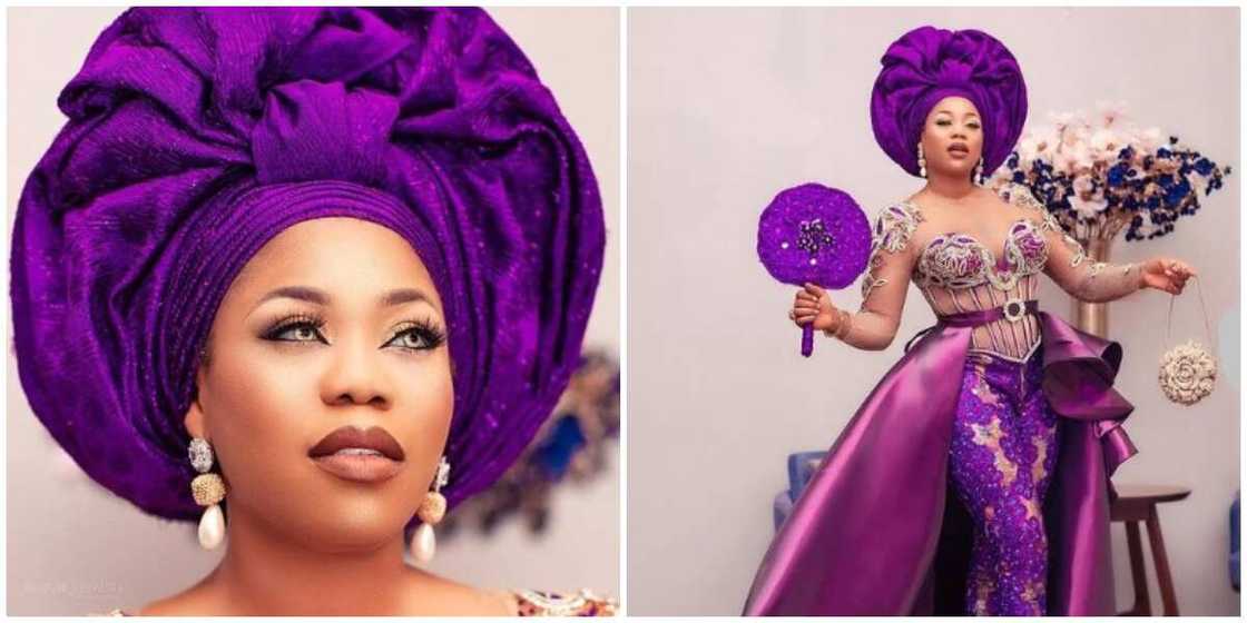 Toyin Lawani's photo / purple asoebi / asoebi styles Toyin Lawani's photo / purple asoebi / asoebi styles