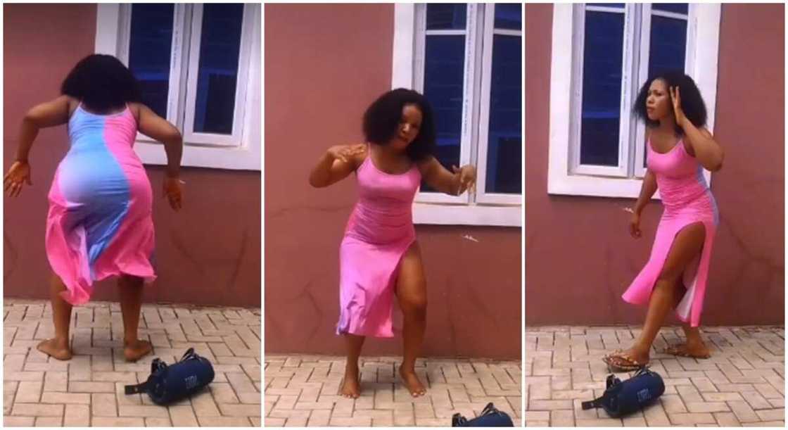 Beautiful Nigerian lady with nice shape and in pink dress seen dancing with intense energy to Igbo traditional music. Beautiful Nigerian lady with nice shape and in pink dress seen dancing with intense energy to Igbo traditional music.