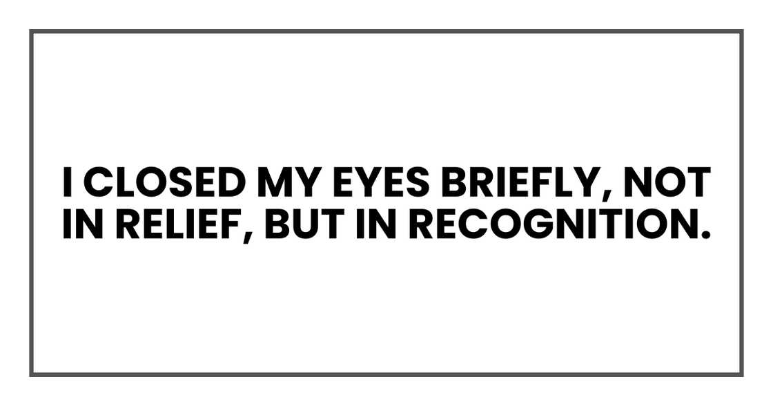 I closed my eyes briefly, not in relief, but in recognition. I closed my eyes briefly, not in relief, but in recognition.