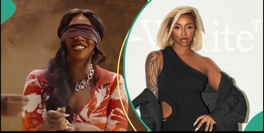Tiwa Savage holds a banana Tiwa Savage holds a banana