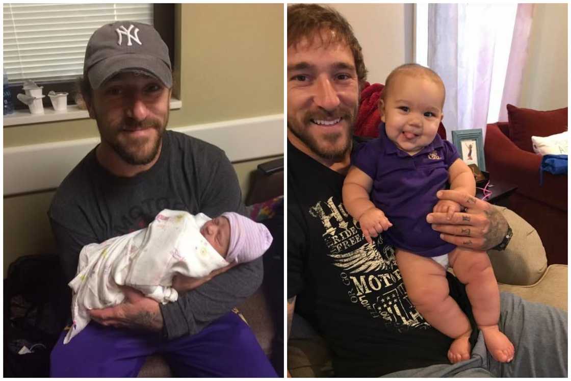 Chase Landry holds his daughter, Riley Blake Landry