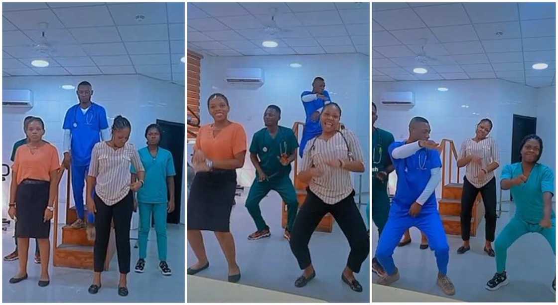 Medical doctors and nurses show off their dancing skills, vibing to "Buga" by Kizz Daniel. Medical doctors and nurses show off their dancing skills, vibing to "Buga" by Kizz Daniel.