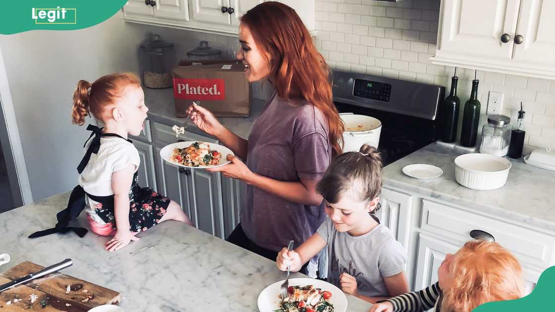 A family enjoying a meal from Plated