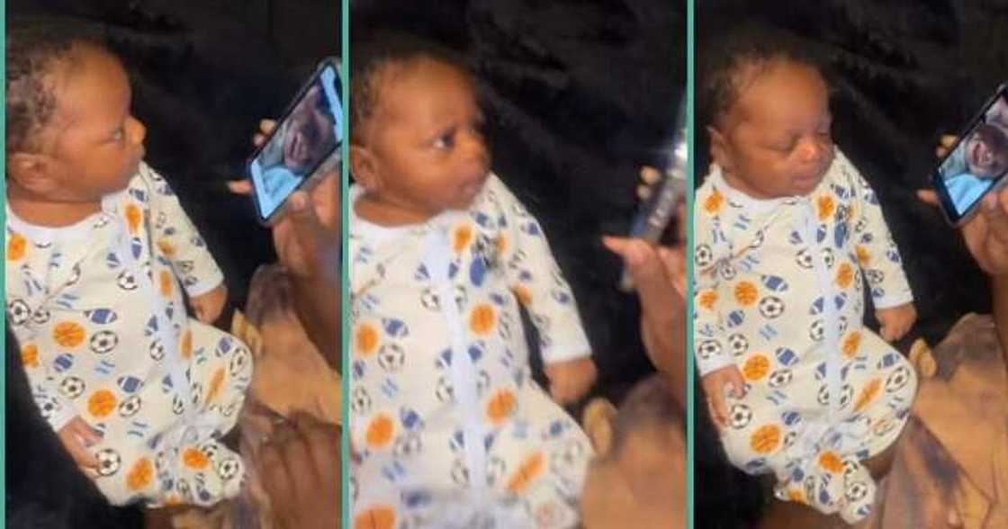 Dad shows baby video of him crying loudly at 5 am Dad shows baby video of him crying loudly at 5 am