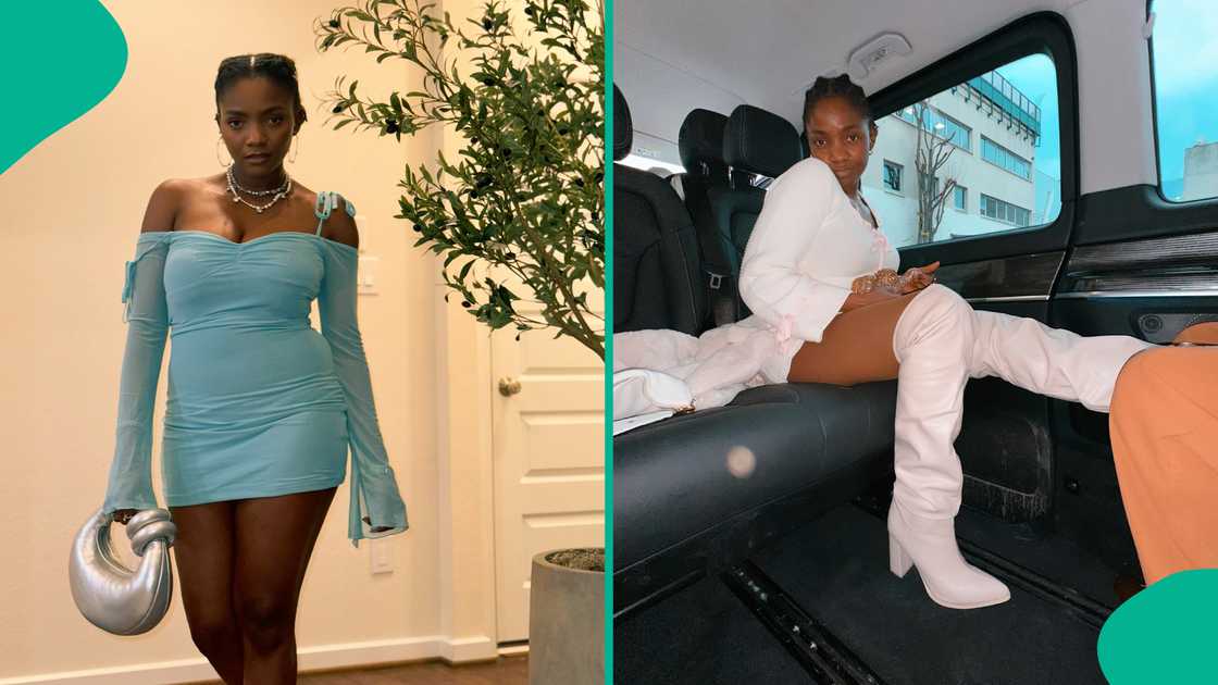 Simi wears mini dress in Paris Simi wears mini dress in Paris
