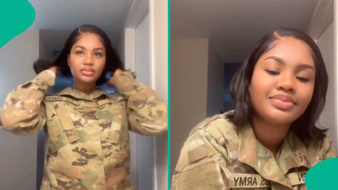 Lady who is a US soldier goes viral online. Lady who is a US soldier goes viral online.