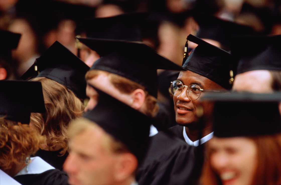 Students attending a graduation ceremony