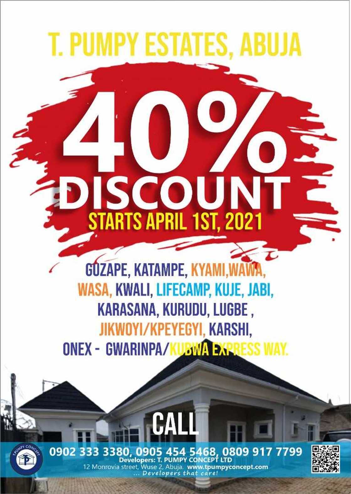 Abuja Estates land with C-of-O now as low as N540k as T Pumpy announces 40% discount Abuja Estates land with C-of-O now as low as N540k as T Pumpy announces 40% discount