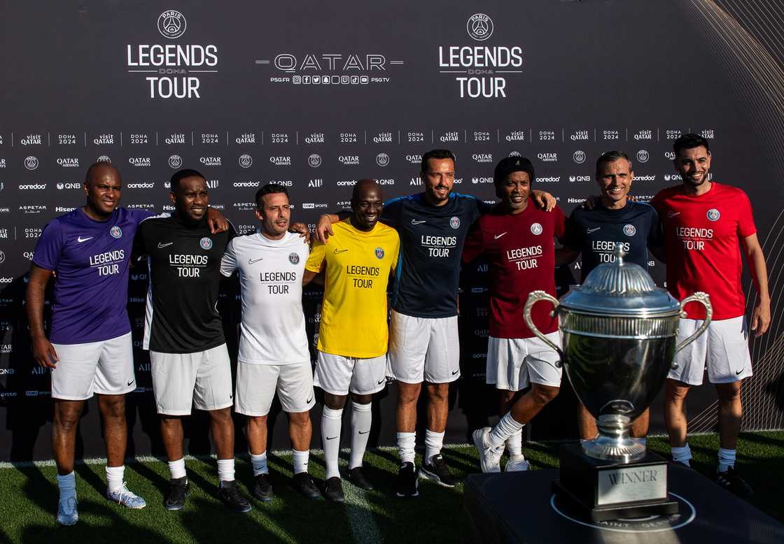 Jay-Jay Okocha, Claude Makélélé, Nene, Ronaldinho, Pauleta, PSG.