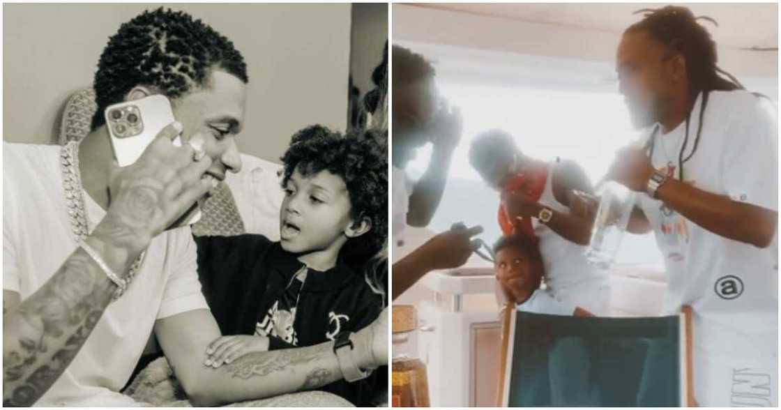 Nigerian singer Wizkid and his son Zion Nigerian singer Wizkid and his son Zion