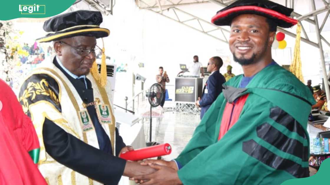 NOUN graduate receiving his degree