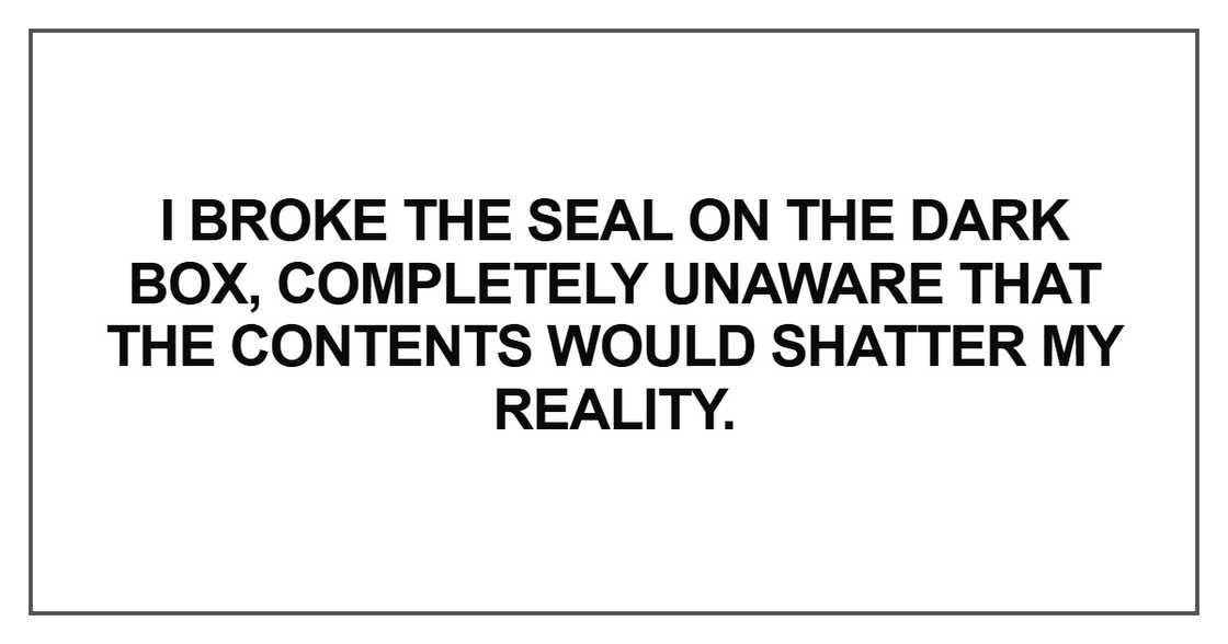 I broke the seal on the dark box, completely unaware that the