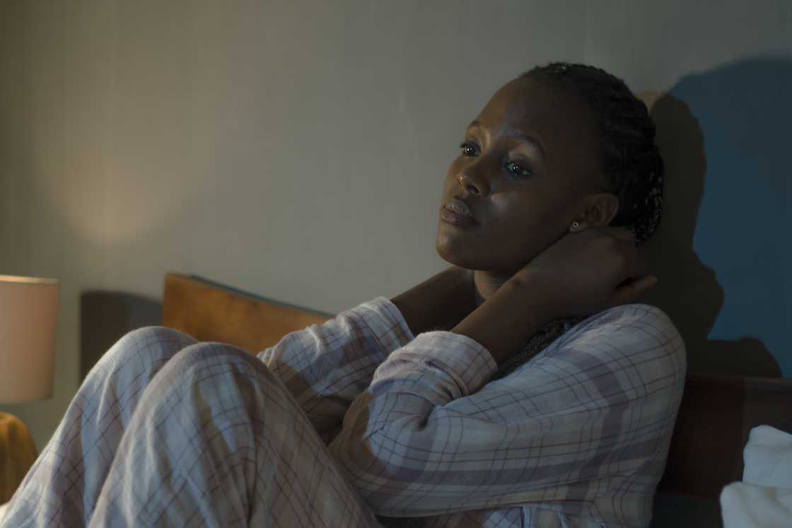 A stressed lady in bed A stressed lady in bed