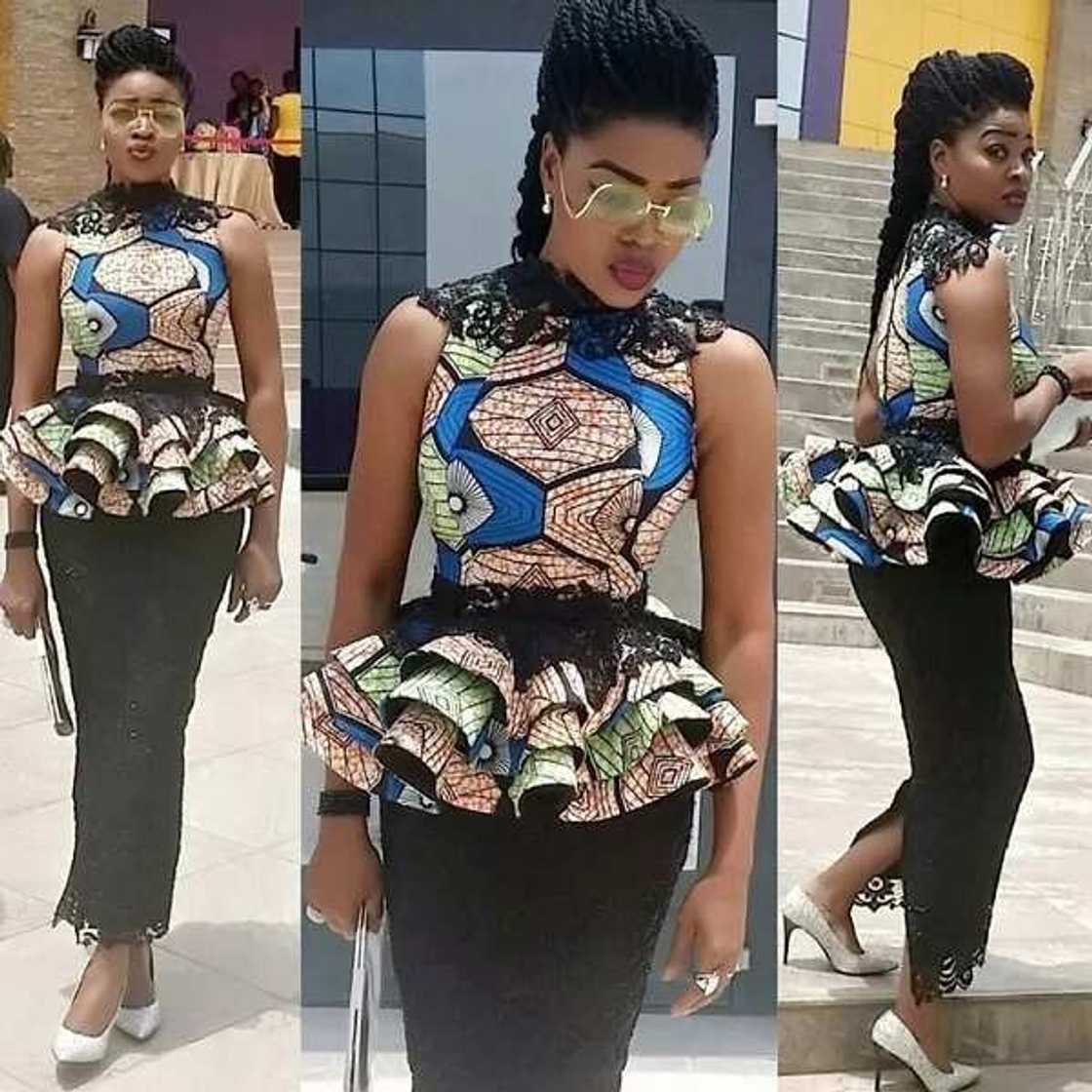 Ankara top with lace Ankara top with lace