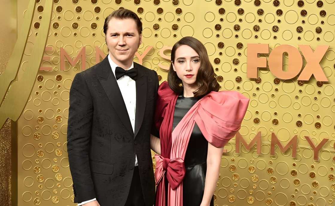 Paul Dano and Zoe Kazan at the Emmy Awards