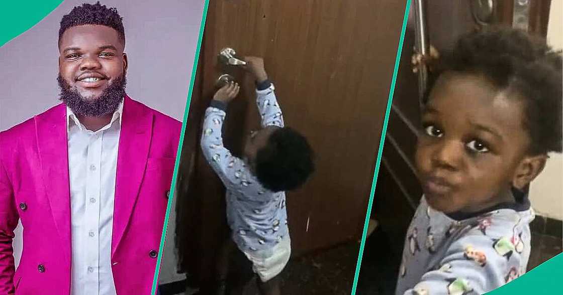 Dad sees little son attempting to escape home Dad sees little son attempting to escape home