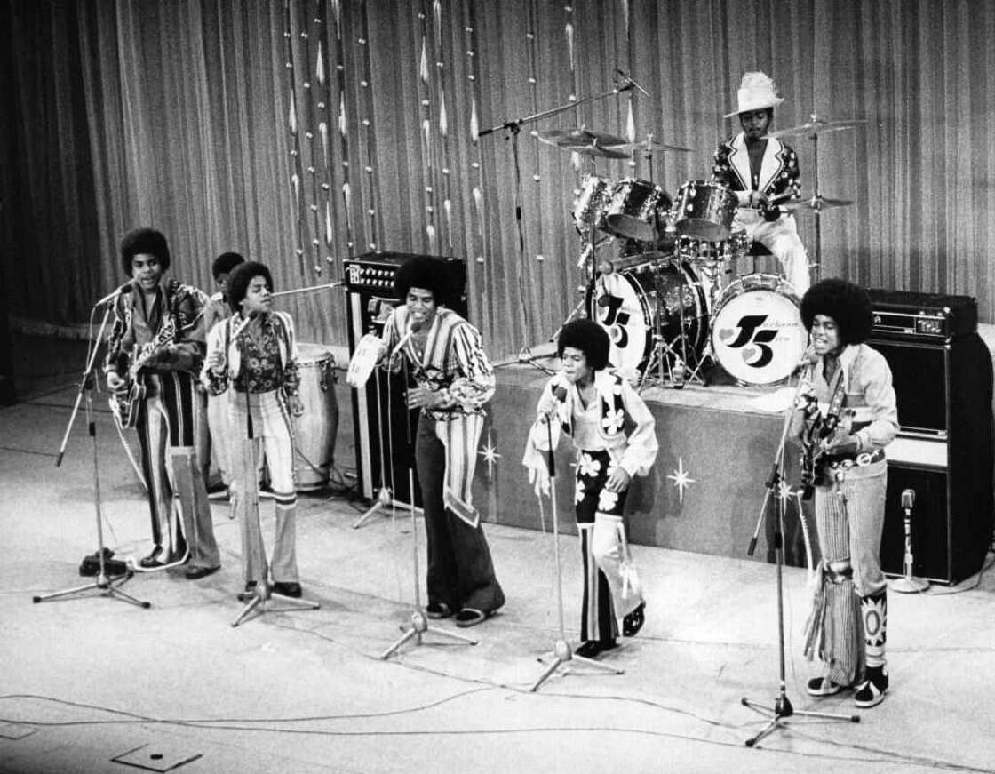 The Jackson 5 singing on stage The Jackson 5 singing on stage