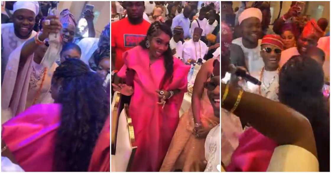Wizkid and Tiwa Savage at his mum's burial party. Wizkid and Tiwa Savage at his mum's burial party.
