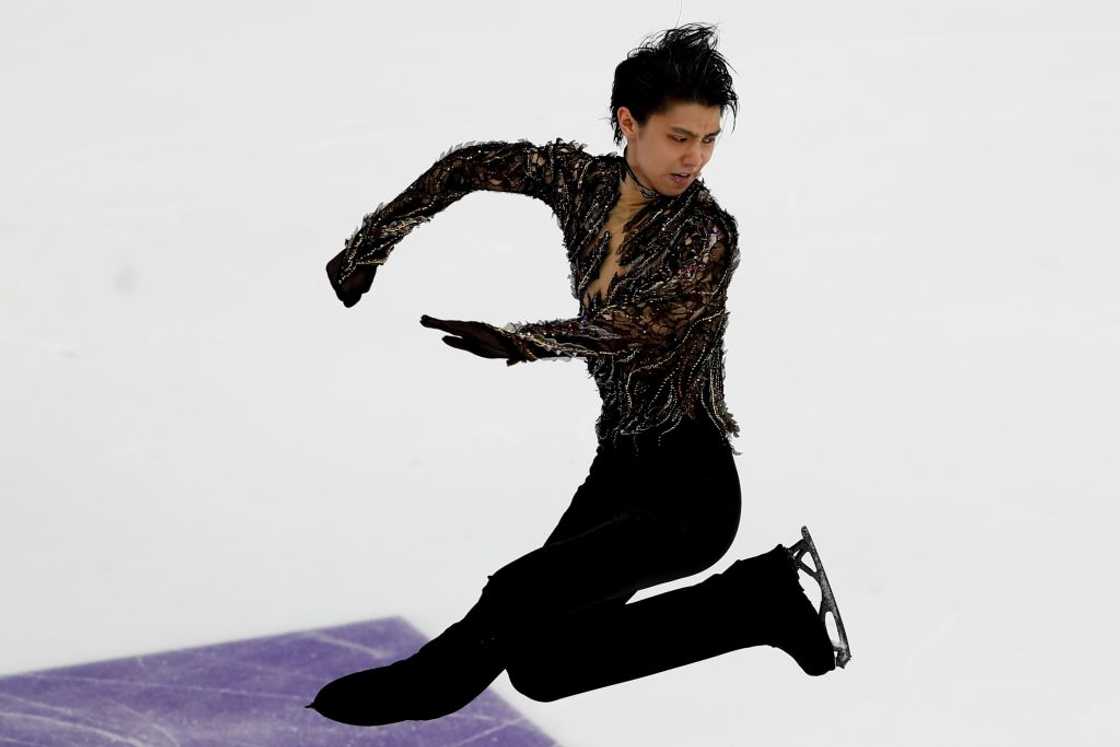 Yuzuru Hanyu at the Megasport Arena in Moscow, Russia.