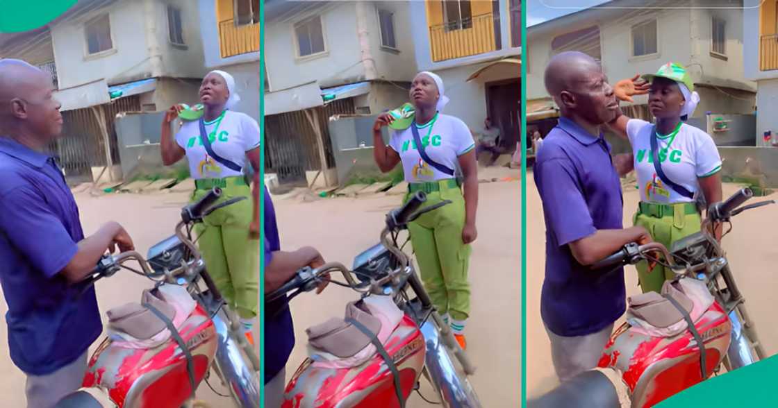 Corps member saluted her okada man father in emotional video